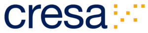 Cresa logo with orange square grid